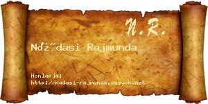 Nádasi Rajmunda névjegykártya